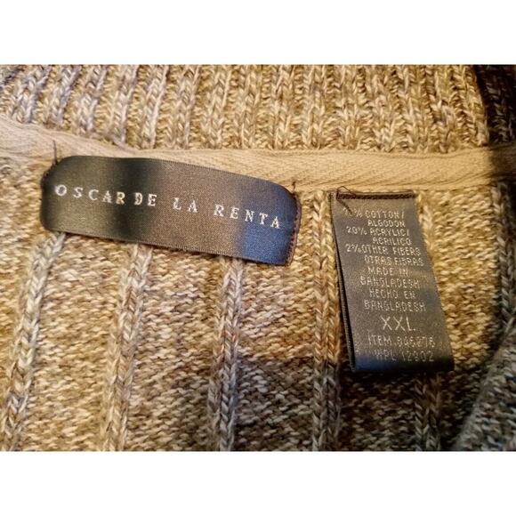 Oscar De La Renta Women's Pullover Sweater Quarter Zip Knit Cotton Gray Size XXL - Picture 5 of 8